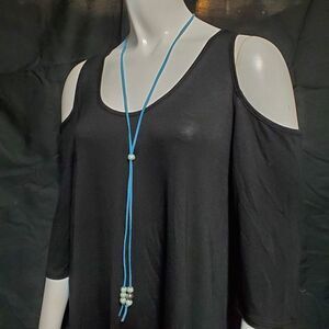 NWT Simbi Clay Seafoam/Teal Lariat Necklace